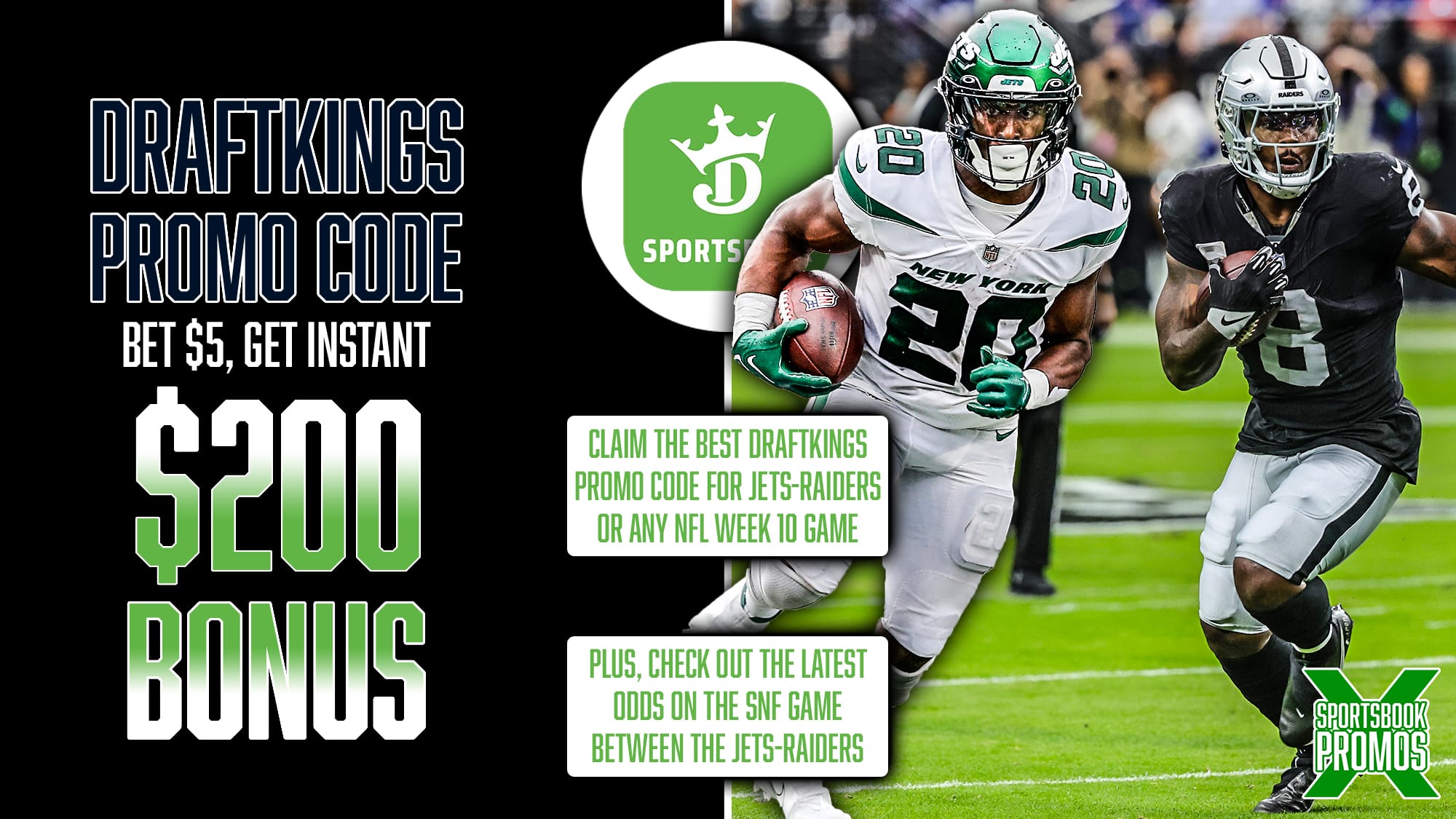 DraftKings Promo Code, Get $200 Sportsbook Bonus, NFL Week 10, Jets-Raiders