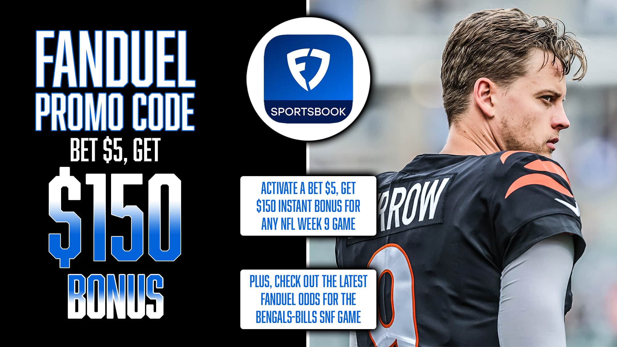 FanDuel Promo Code NFL, Get $150 Instant Bonus, NFL Week 9, Bengals-Bills