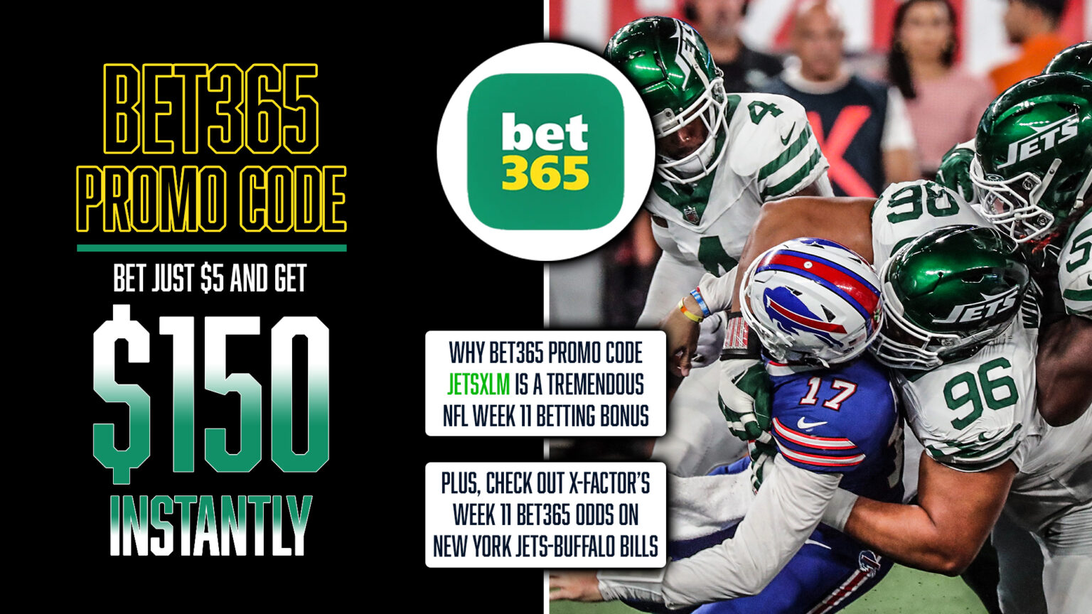 bet365 Promo Code Get 150 Instant Bonus for NFL Week 11