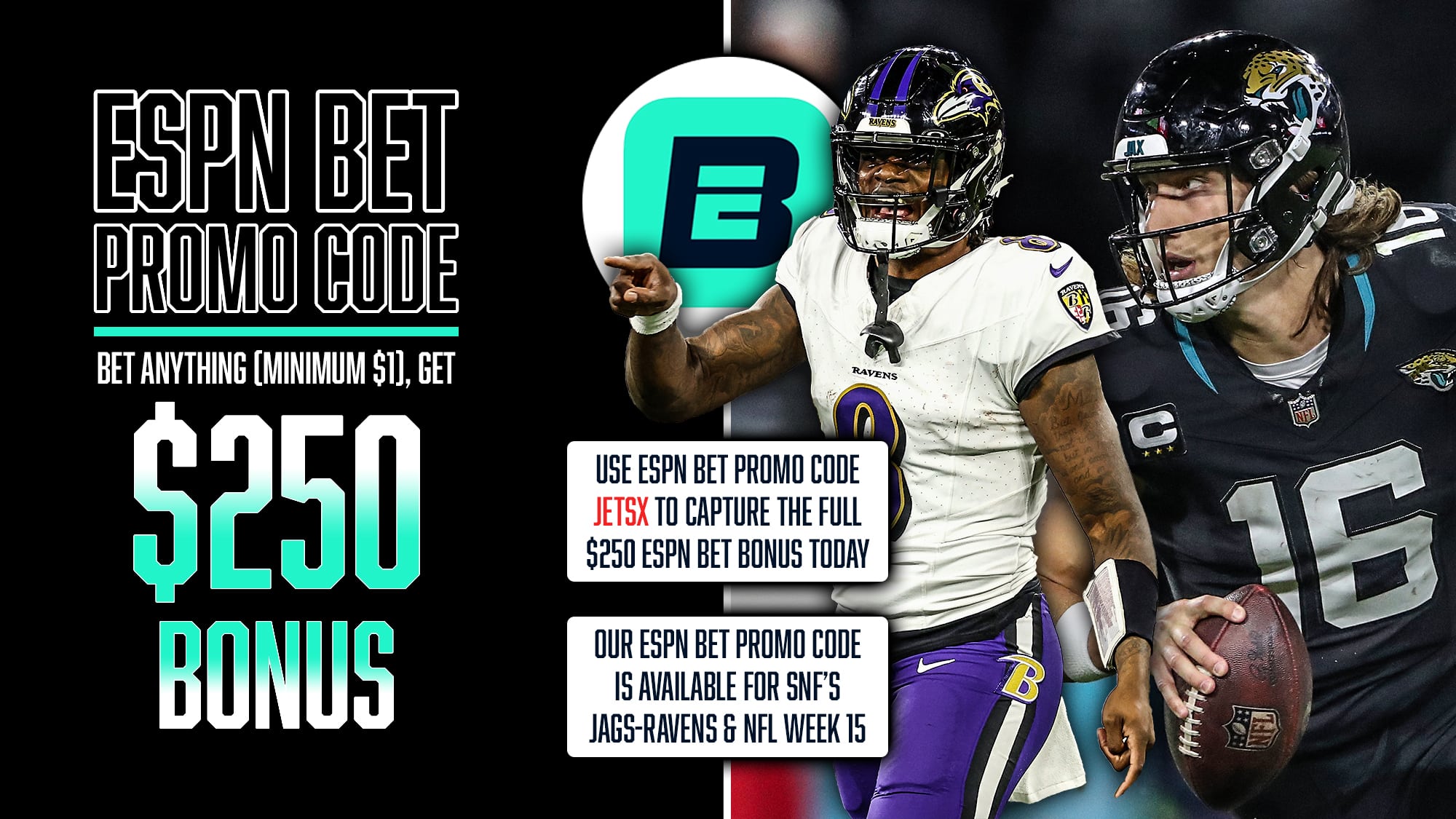 ESPN Bet Promo Code, Jaguars vs. Ravens, SNF, NFL Week 15