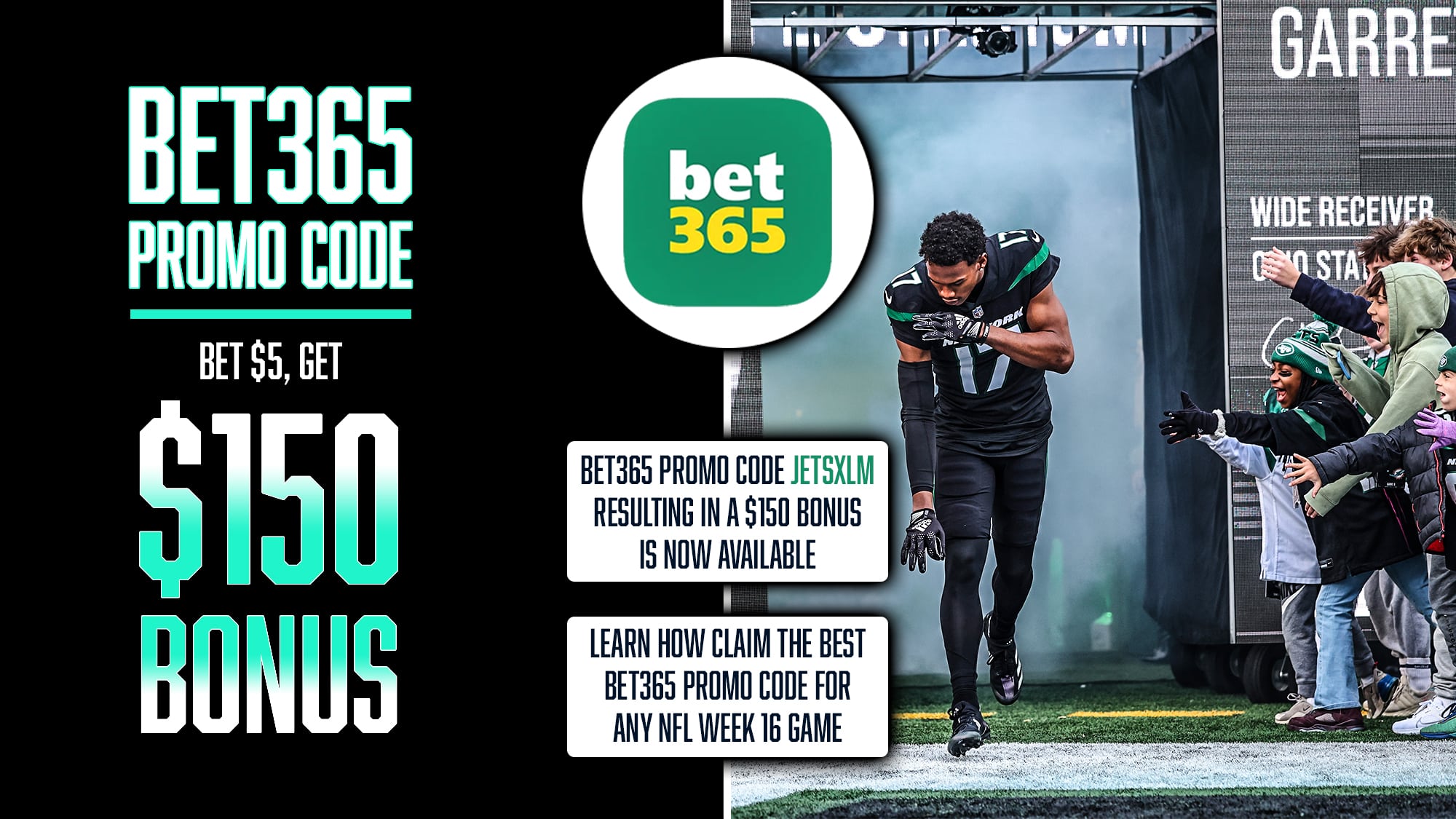 bet365 Promo Code, JETSXLM, NFL Week 16