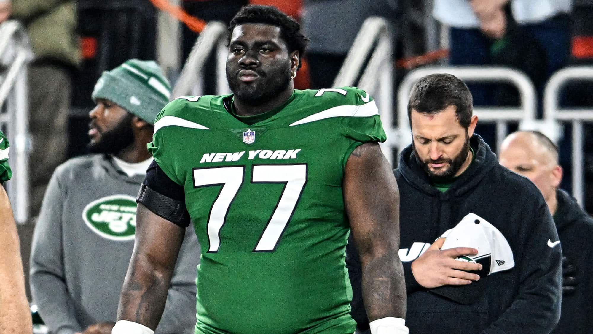 NY Jets OL Coach, Keith Carter, Mekhi Becton