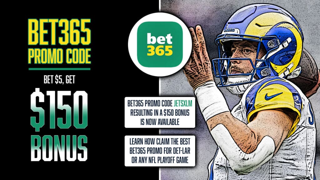 bet365 Promo Code, NFL, JETSXLM, $150 Bonus, DET-LAR, NFL Playoffs