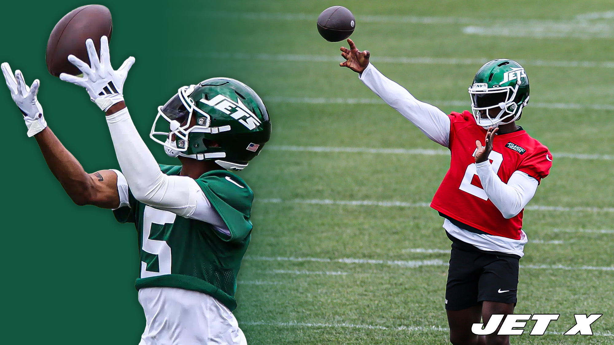 Garrett Wilson, Tyrod Taylor, NY Jets, NFL, Joint Practice