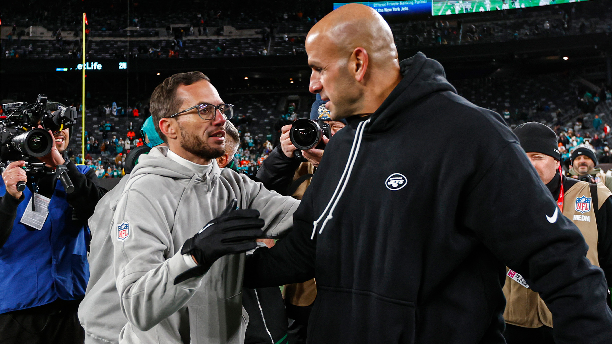 Robert Saleh, Mike McDaniel, NY Jets, AFC East, Coaches