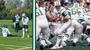 New York Jets Throwback Uniforms, Garrett Wilson, Joe Namath