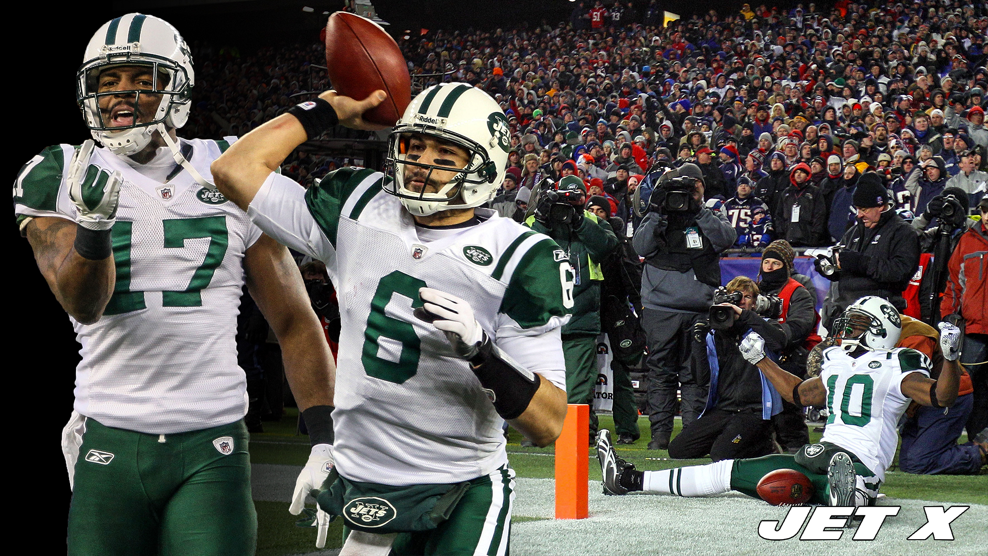 Braylon Edwards, Mark Sanchez, Santonio Holmes, New York Jets, New England Patriots, January 2011