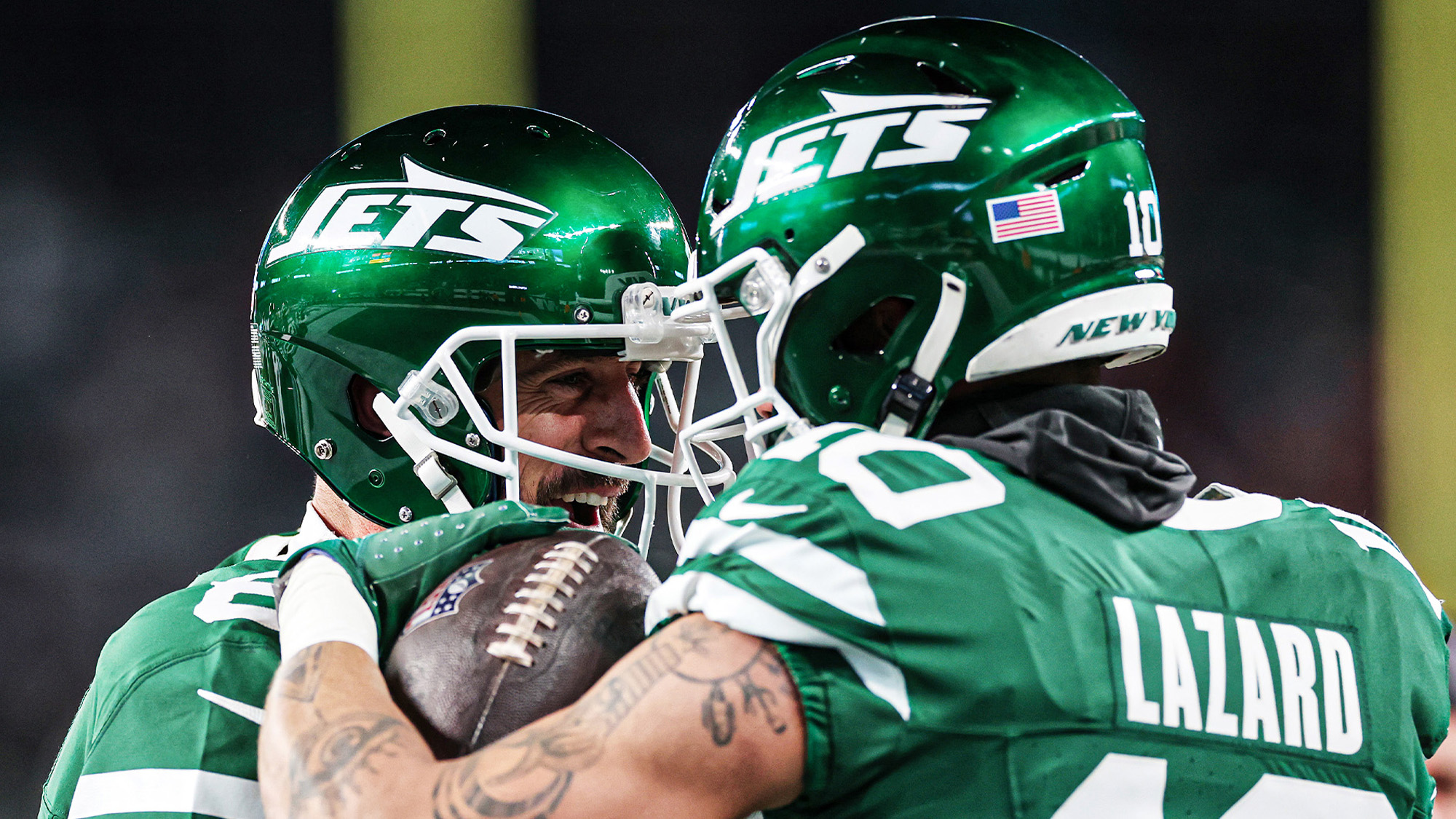 Aaron Rodgers, Allen Lazard, New York Jets