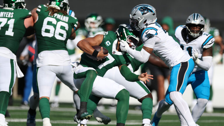 Justin Fields, New York Jets, Carolina Panthers, 2025 Week 7