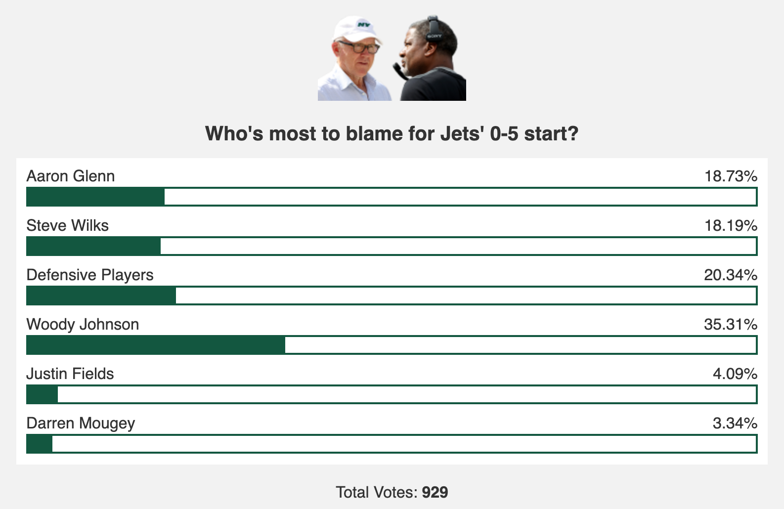 New York Jets, Poll Result
